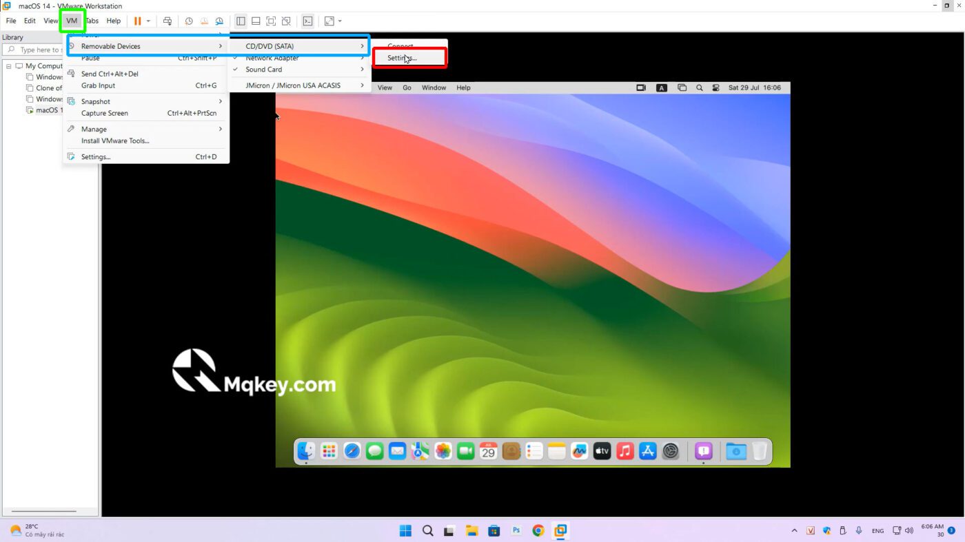 cài darwin để hiển thị full màn hình cho máy ảo macos