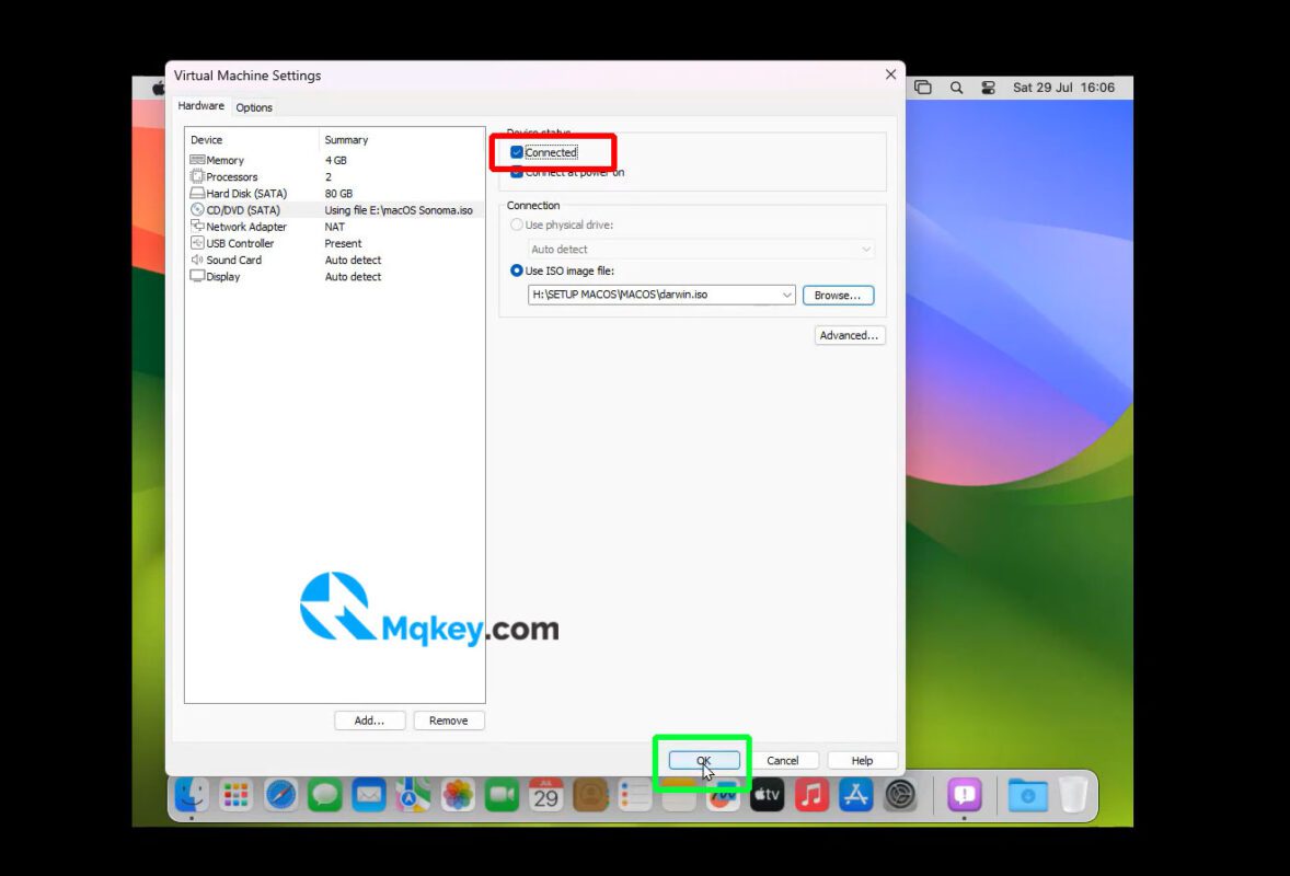 cài darwin cho máy ảo macos