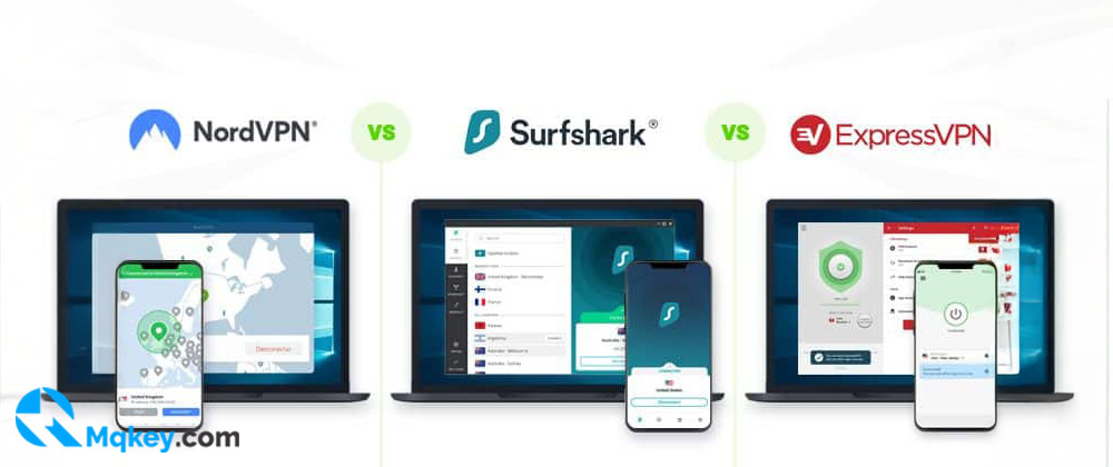 so sánh expressvpn vs nordvpn vs surfshark