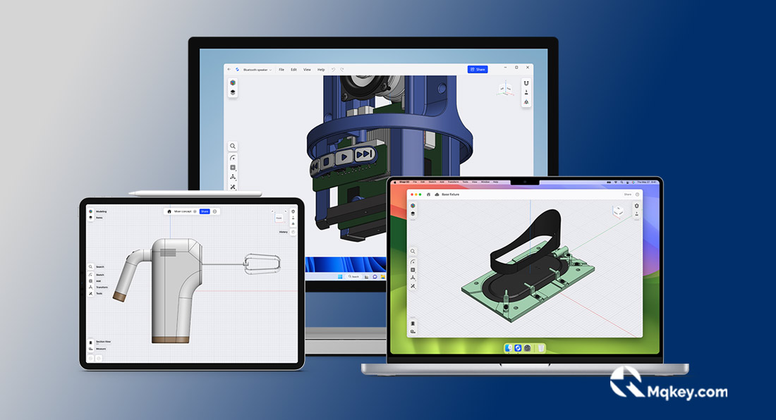 shapr 3d giao diện windows, macos, ipados
