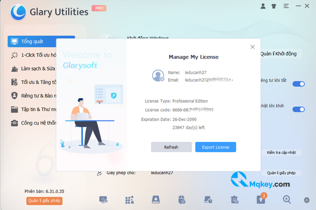 key bản quyền glary utilities pro