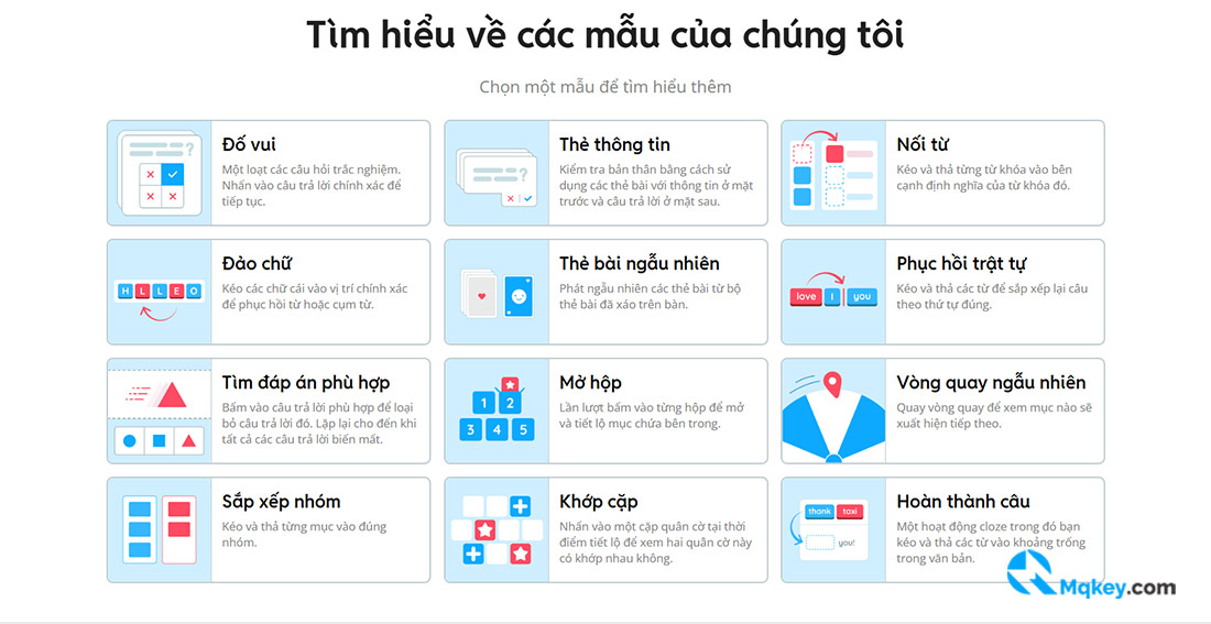tính năng của wordwall